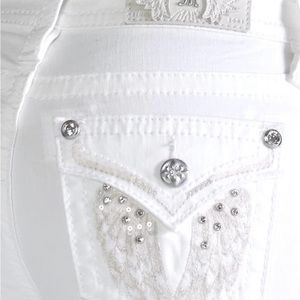 NWT MISS ME jeans white Crystal Wing Bootcut Jeans. Still in original plastic